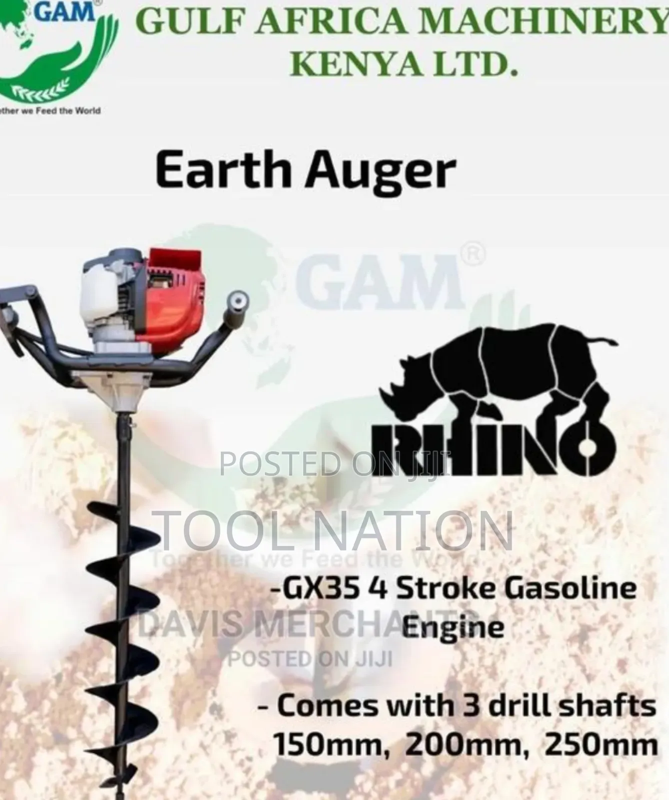 Rhino Eart Auger Machine 4stroke