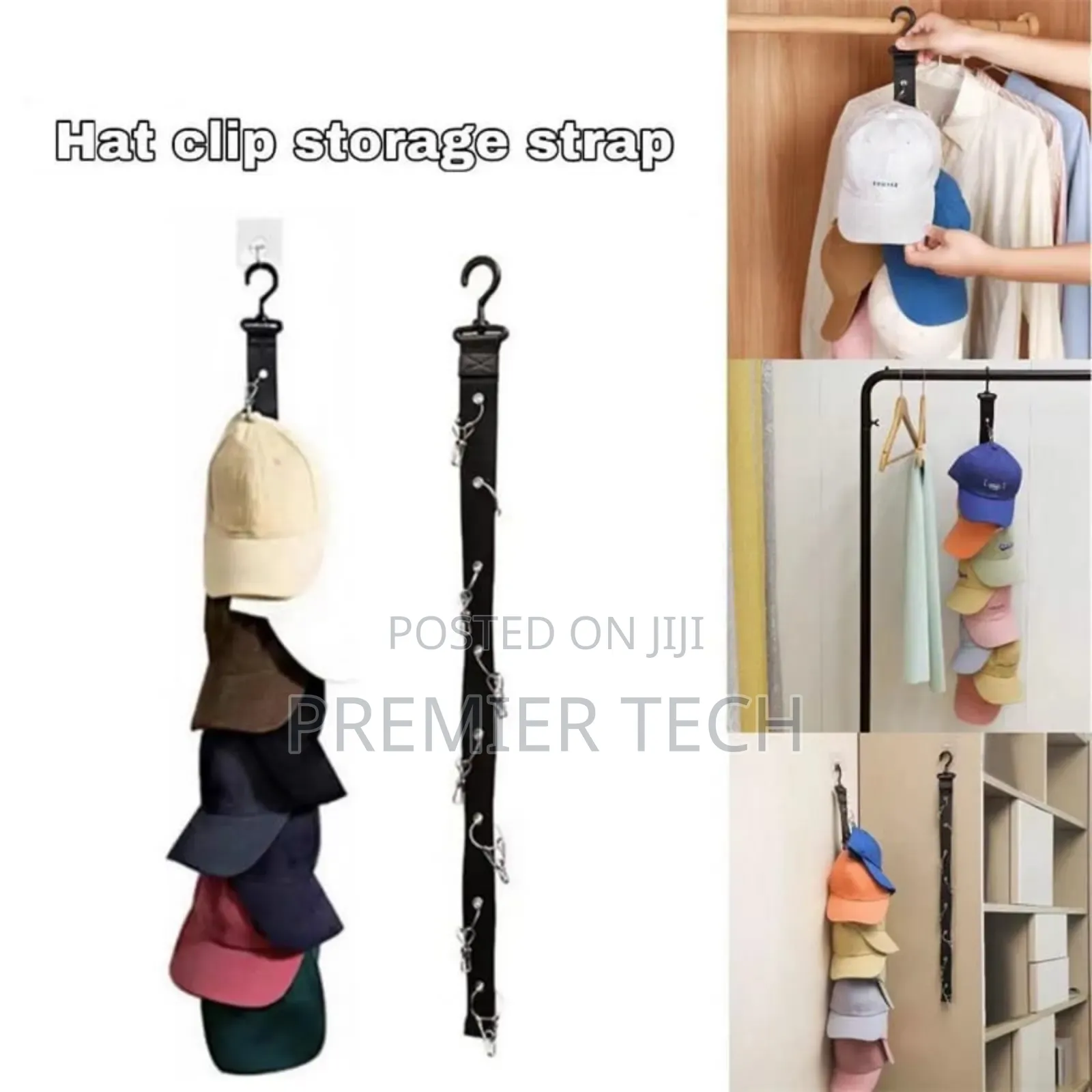 8 Clips Hats. Caps Storage Organizer Belt