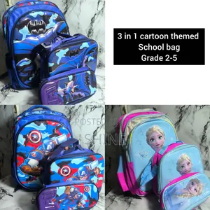 3 in 1 Cartoon School Bag Set