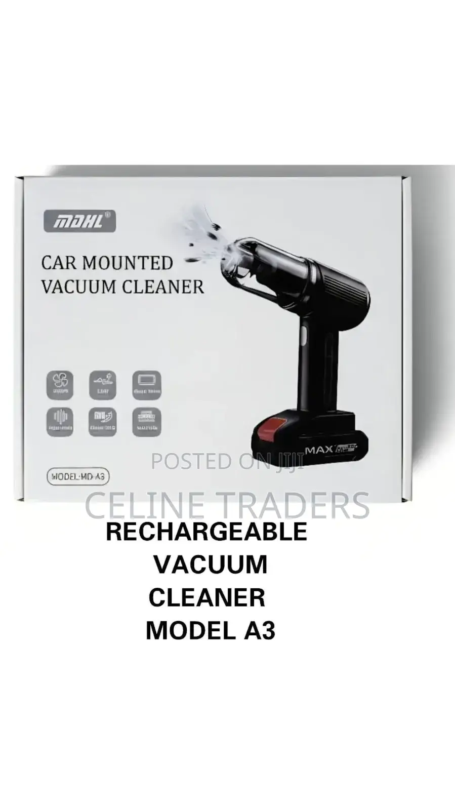 MDHL Car Mounted Vacuum Cleaner, Model Md-A3.