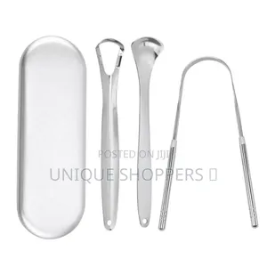 3-Piece Stainless Steel Tongue Scraper Set (With Case)