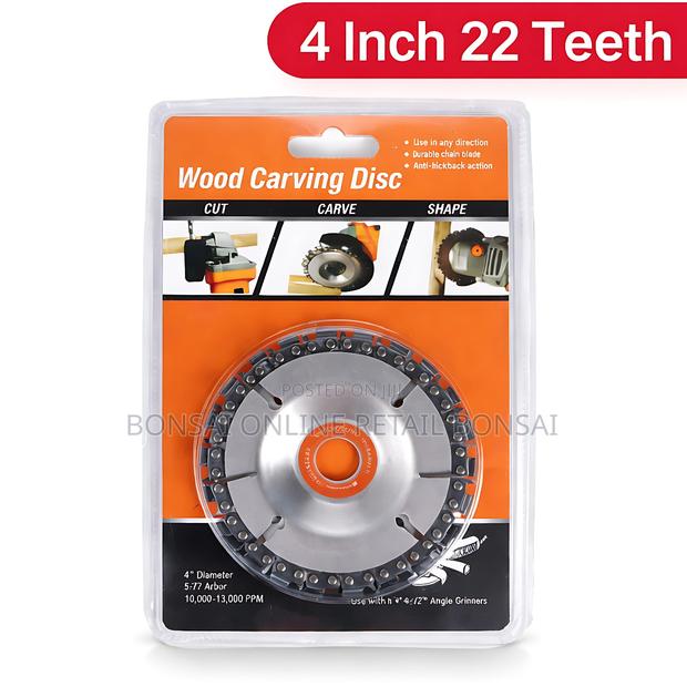 4-Inch 22-Tooth Wood Carving Disc for Angle Grinders