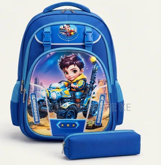 2 in 1 Cartoon Themed School Bag - thumbnail 4