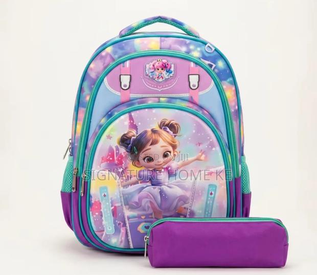 2 in 1 Cartoon Themed School Bag - thumbnail 6