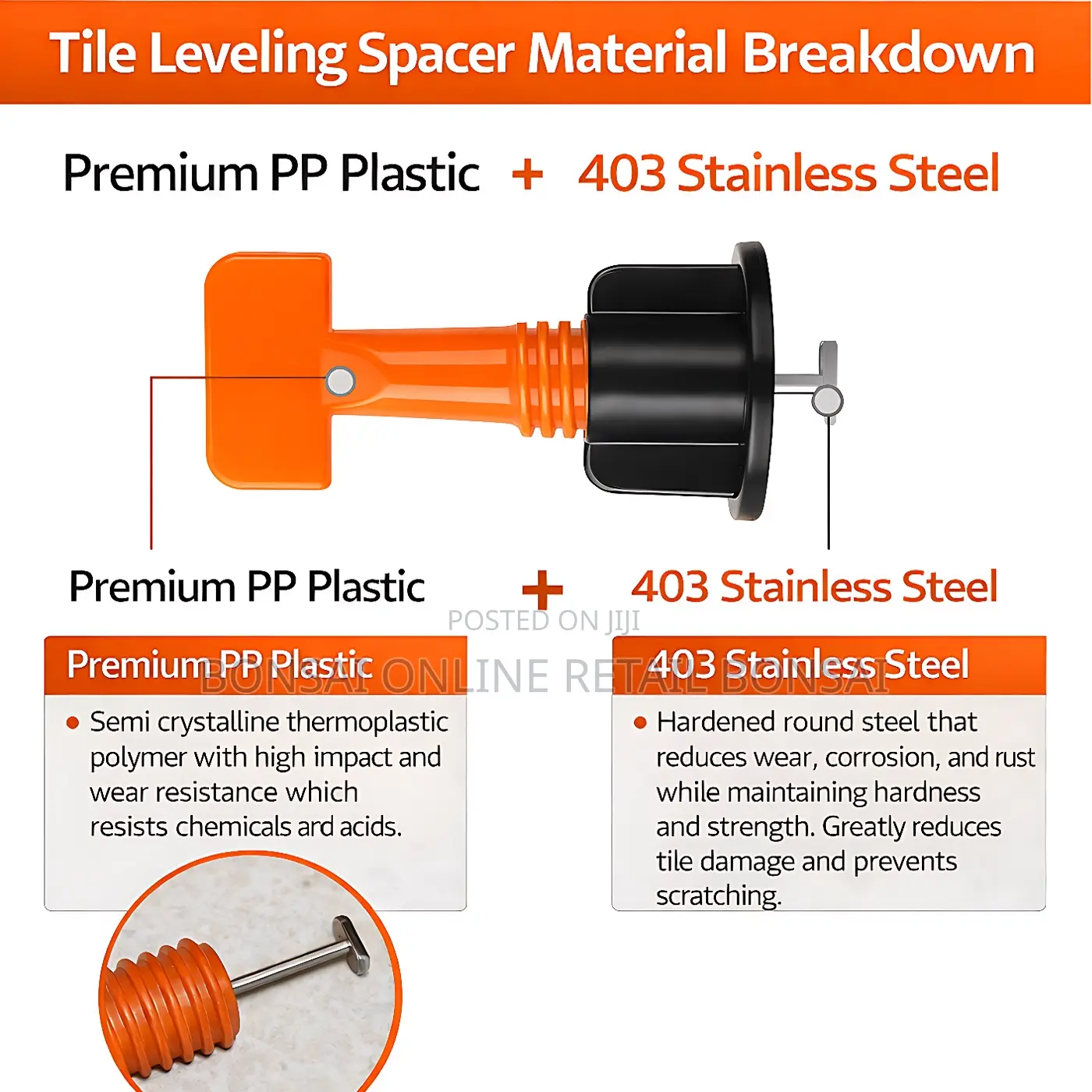 50 PCS Thickened Tile Leveler Tool for Wall and Floor Tile