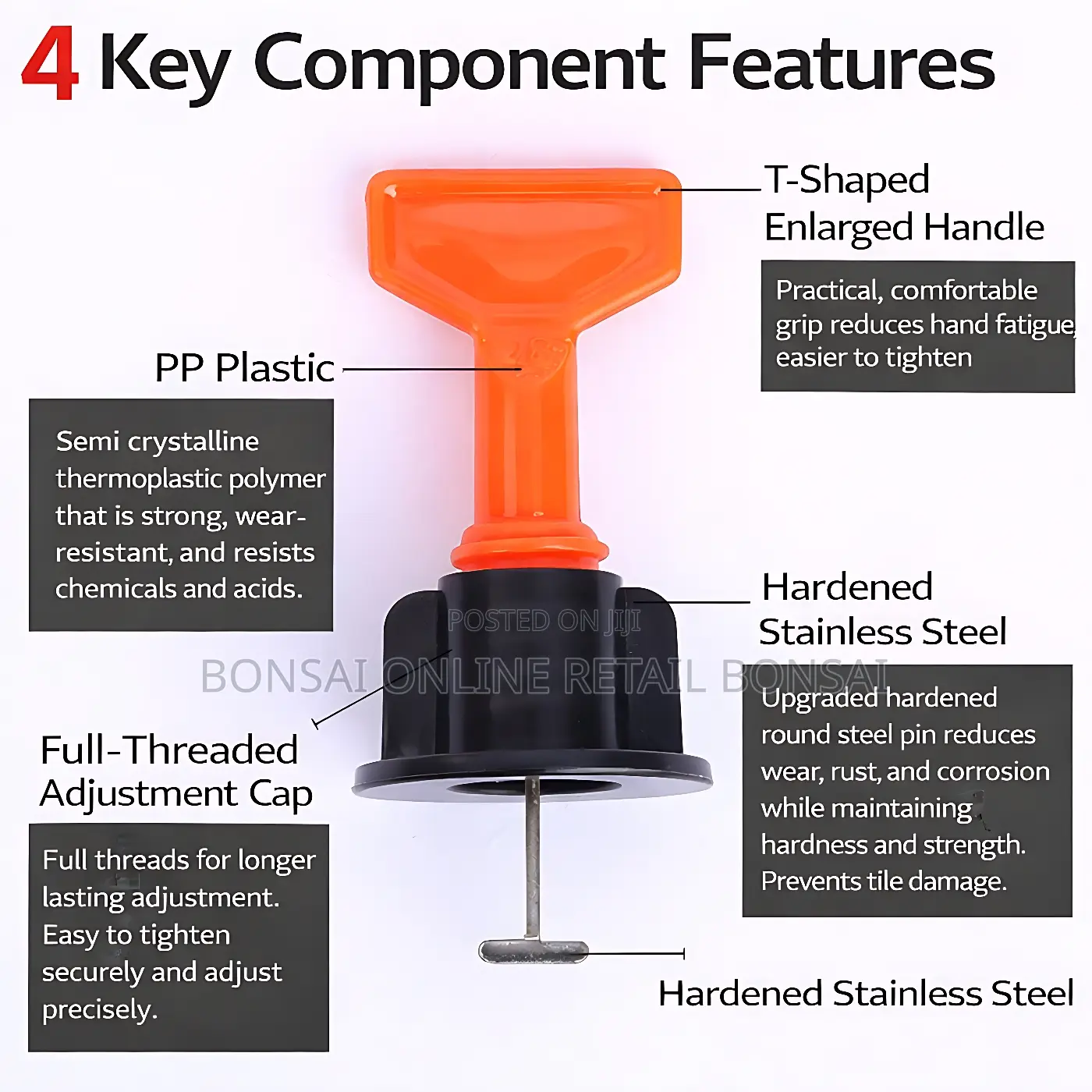 50 PCS Thickened Tile Leveler Tool for Wall and Floor Tile