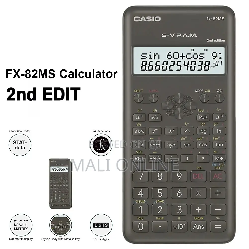 Casio Fx-82ms 2nd Edition Scientific Calculator 2 Line Display