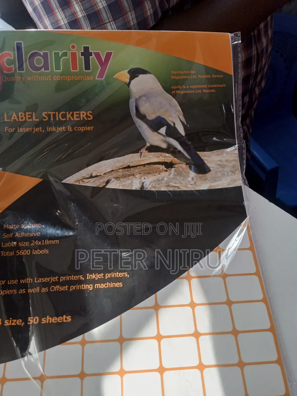 Clarity Label Stickers A4 Size