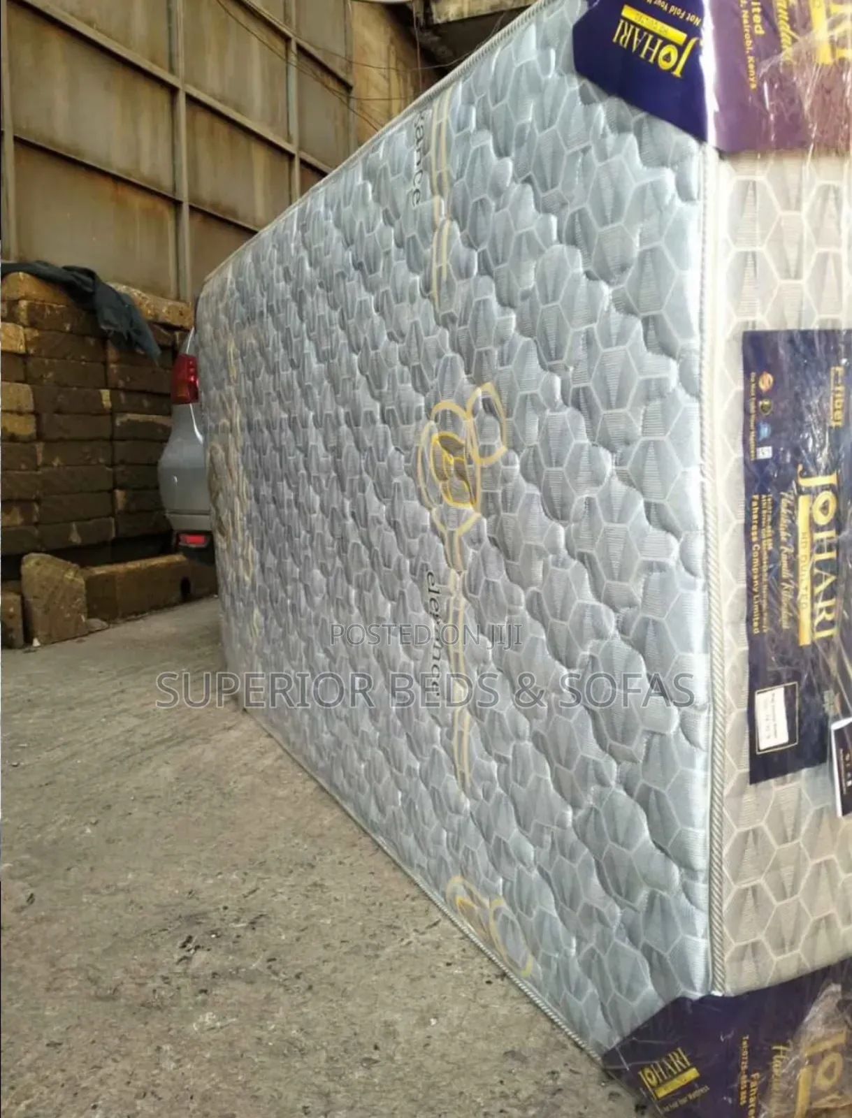 Cream Upholstered Panel Bed 5 by 6