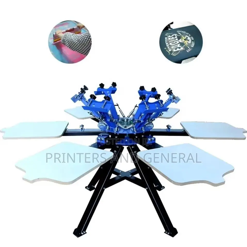 High Precision 6 Color 6 Station T-Shirt Manual Screen Printer