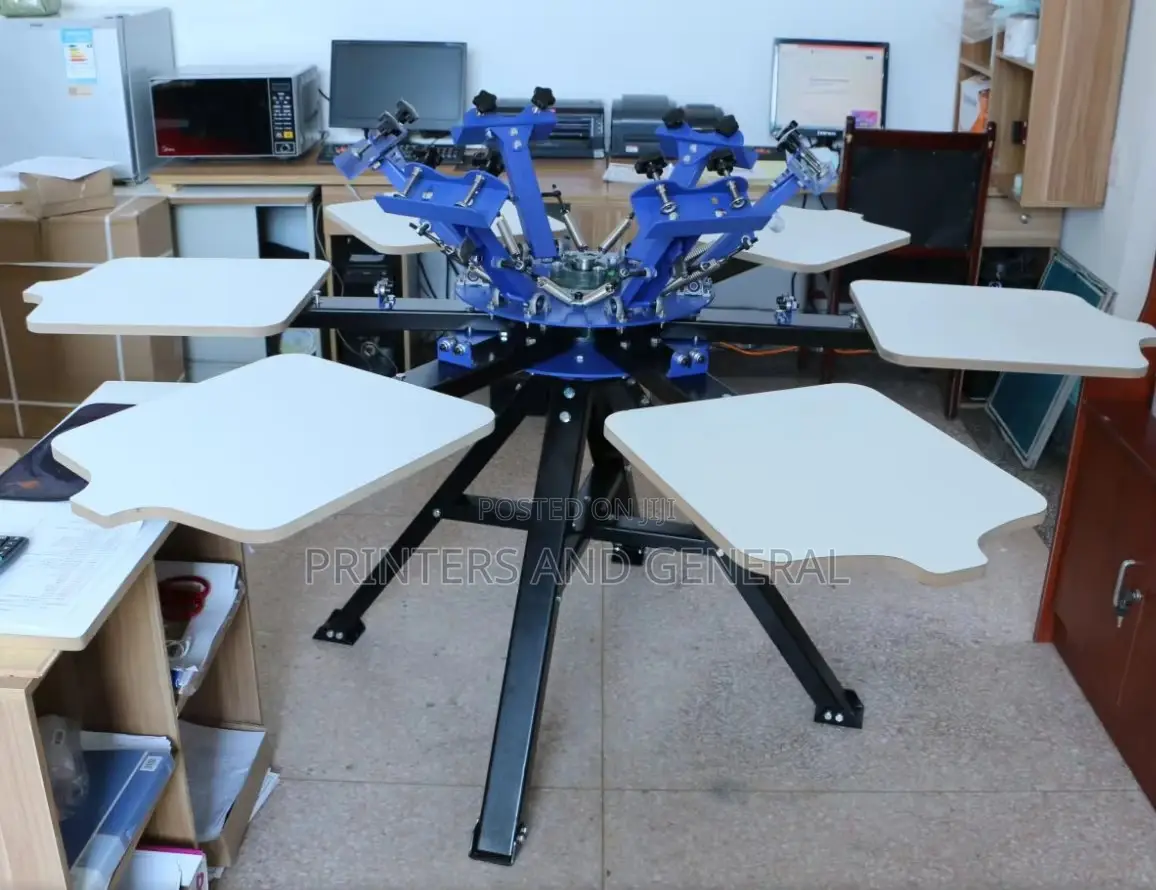 Manual 6 Color 6 Station Silk Screen Printing Machine for T-Shirt