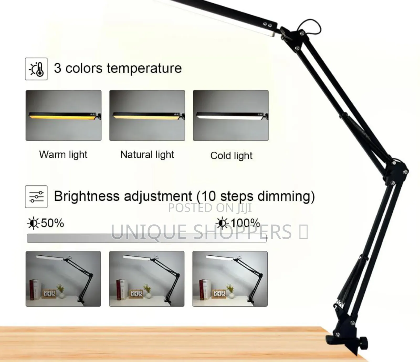 Led 3-Mode Lamp. 
Perfect for Reading, Salons, Bedside, and Study Desk