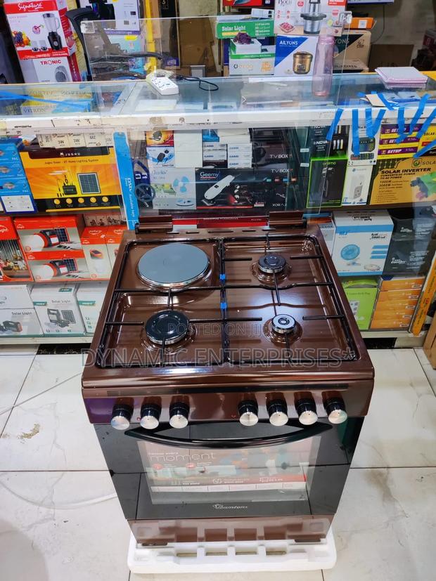 Ramtons 3 Gas + 1 Electric Cooker With Oven - Brown - main view