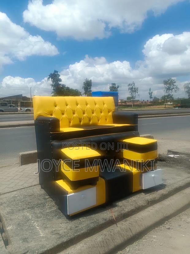 Pedicure Seat, 2 Seater, Black/ Yellow