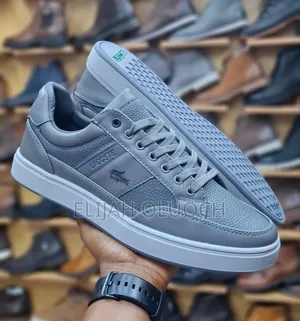 Lacoste T Clip Casual Leather Shoes Light Grey
