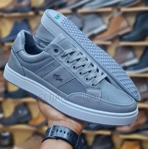 Lacoste T Clip Casual Leather Shoes Light Grey