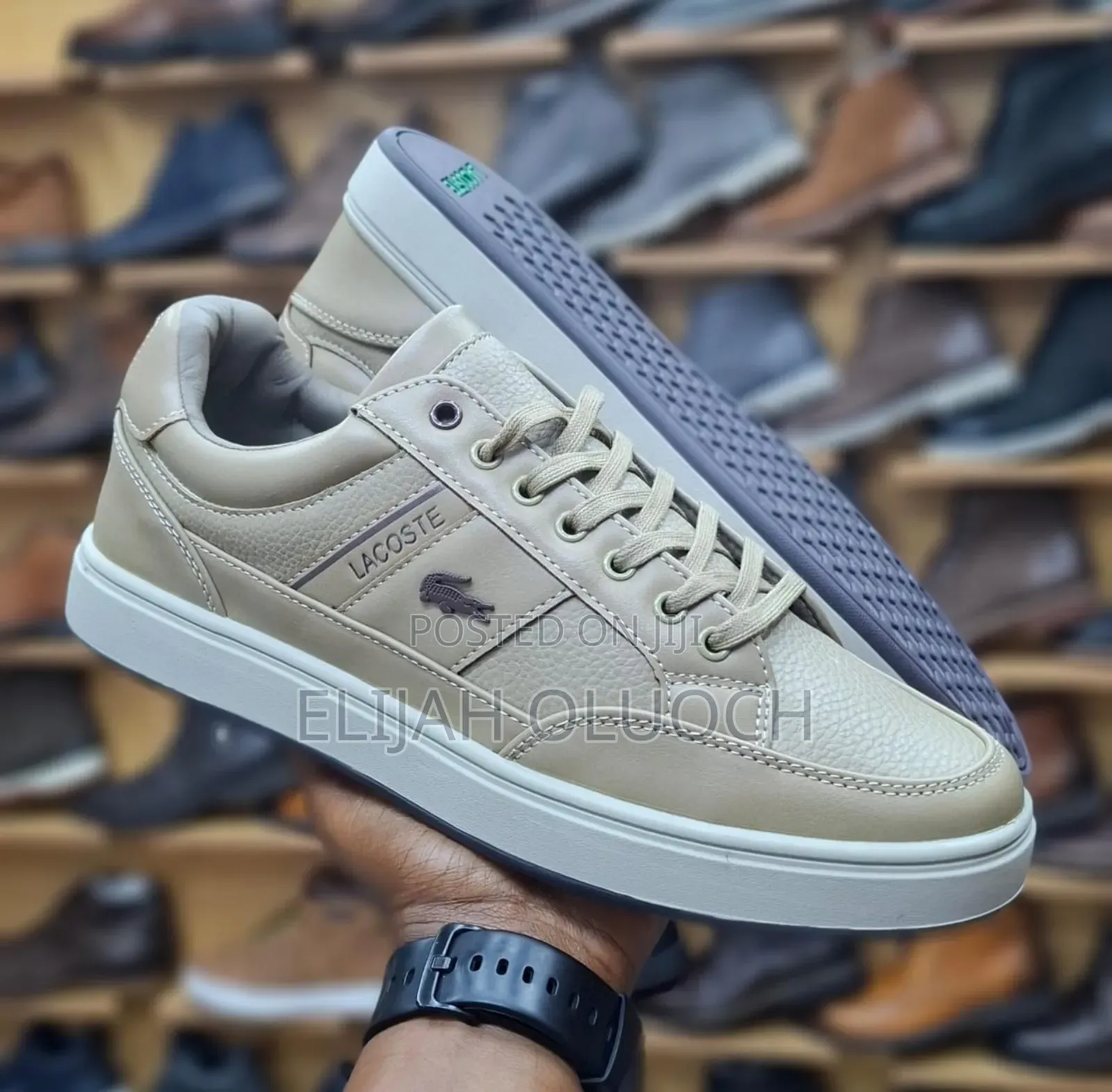 Beige Lacoste Casual Men Shoes