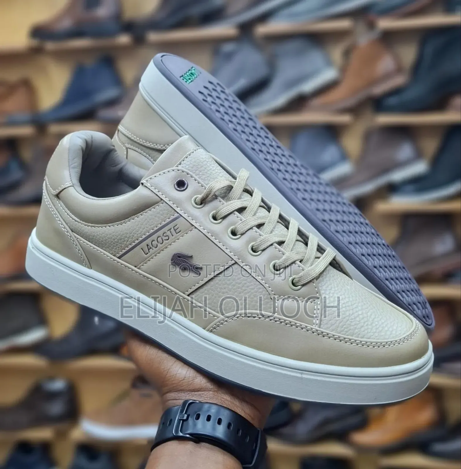 Beige Lacoste Casual Men Shoes