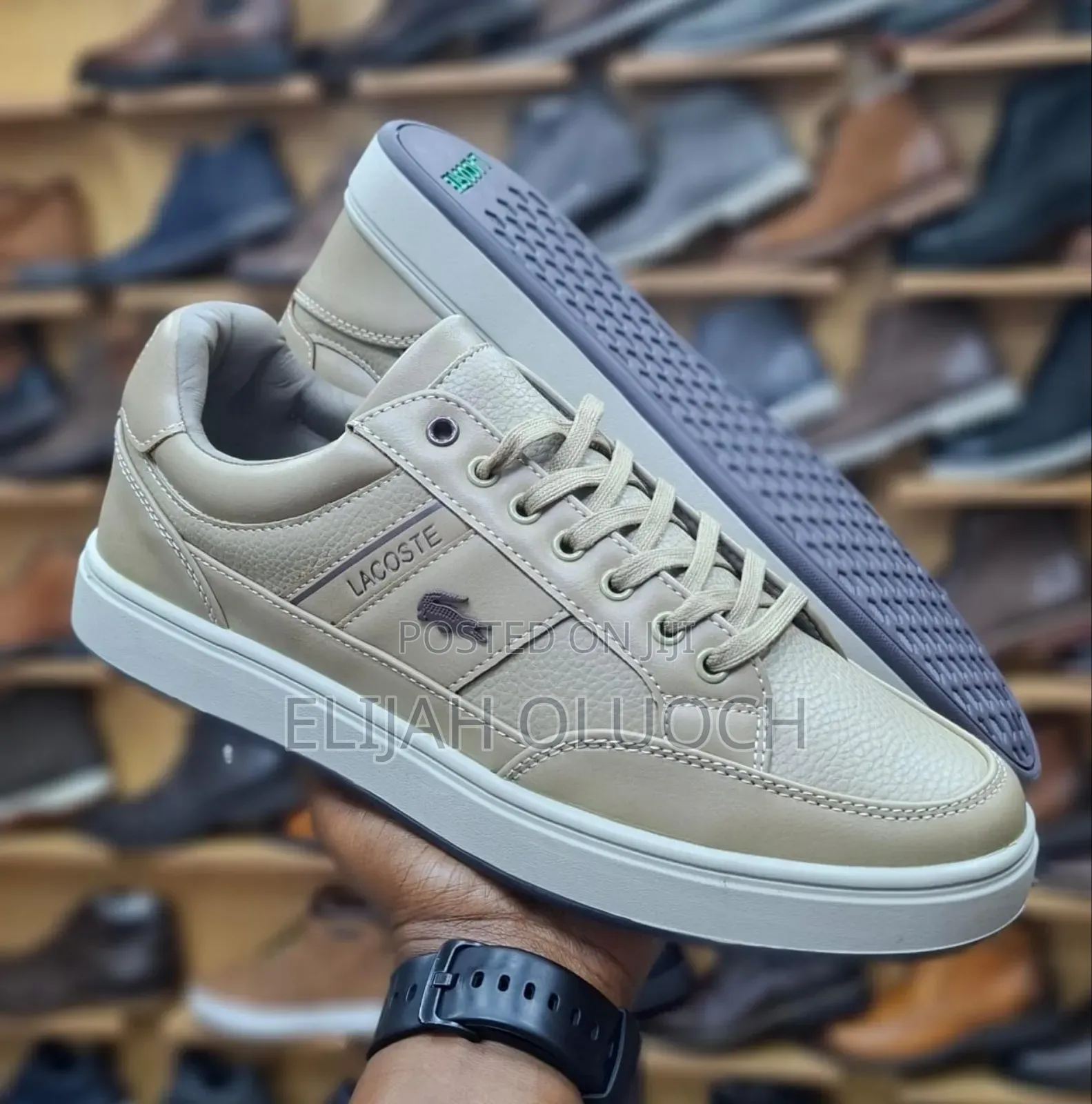 Beige Lacoste Casual Men Shoes