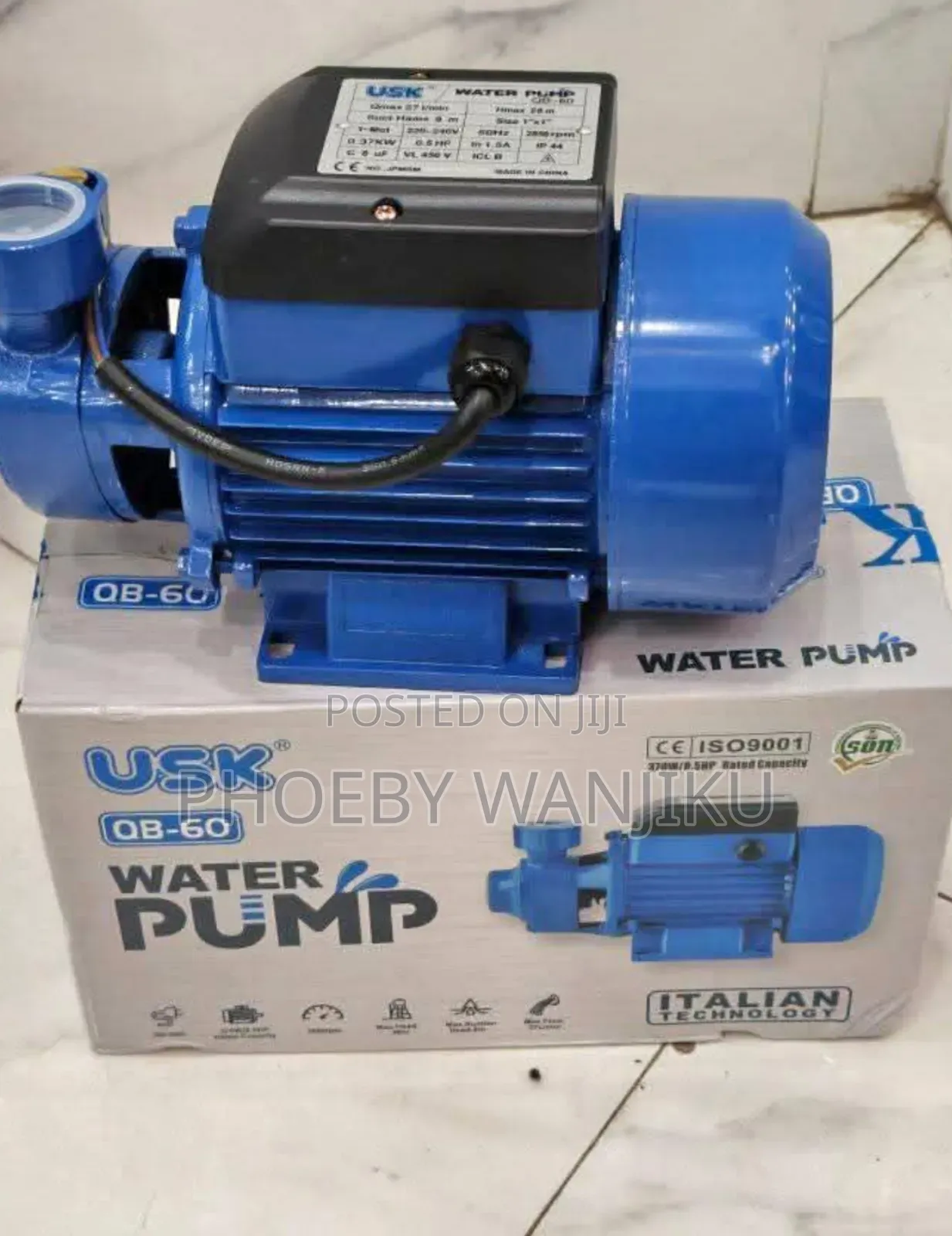 Electric Water Pump/Usk Qb60 Surface Pump 0.5hp