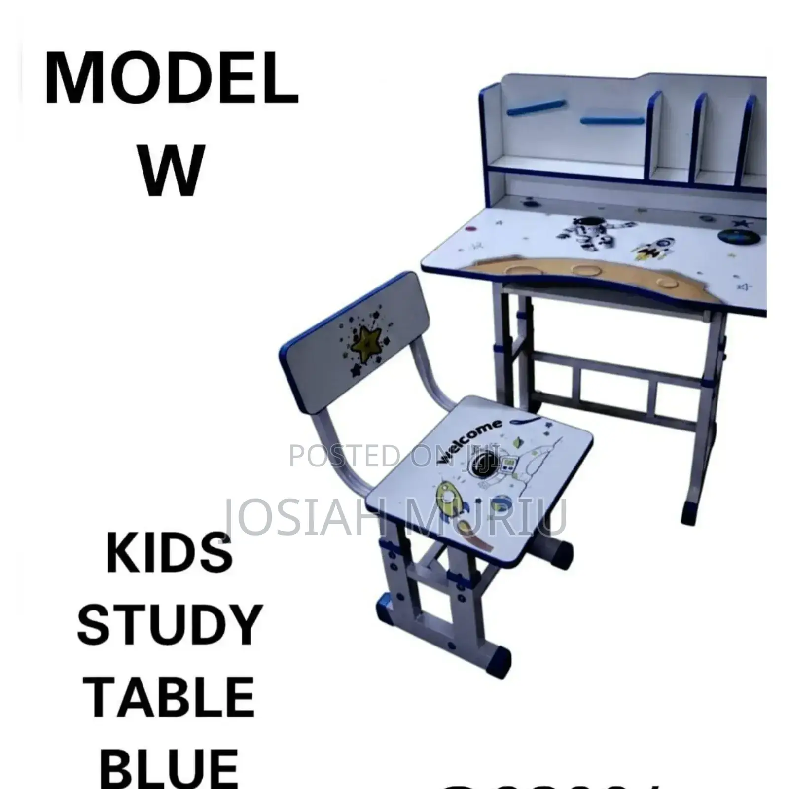Hello Kitty Kids Study Table and Chair Set, Model W. (Blue)