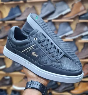 Lacoste Chaymon Black Leather Casual Men Shoes