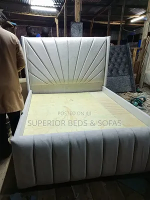 Modern Sunburst Upholstered Bed Frame 4 by 6