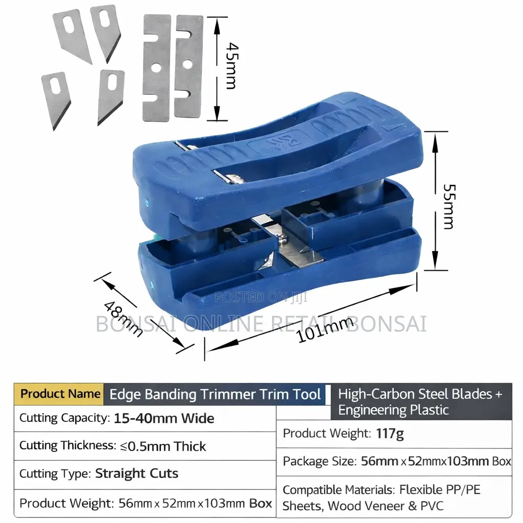 Heavy Duty Edge Banding Trimmer Tool for Fast Precise Wood Edges Cuts