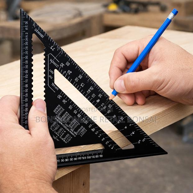 12-Inch Metric Layout Speed Square Carpenter Measuring Tool Aluminum - thumbnail 5