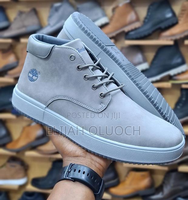 Timberland High Cut Men Casual Leather Shoes Grey - thumbnail 3