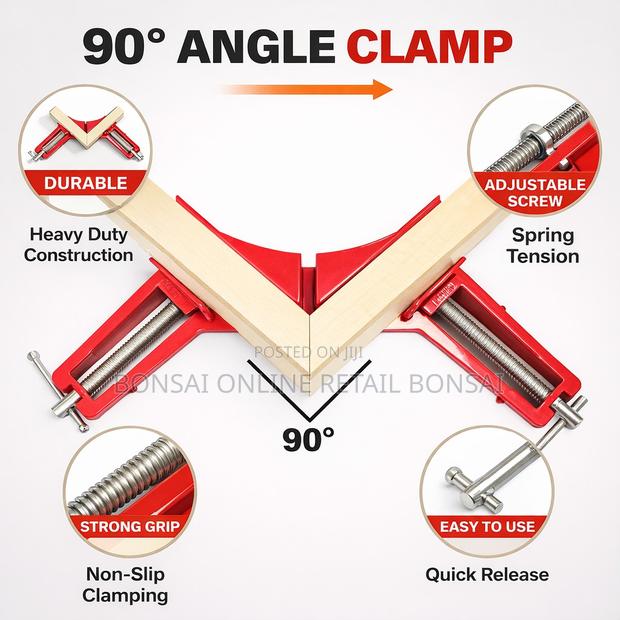 90 Degree Woodworking Clamp Right Angle Corner Clamp for Carpentry - thumbnail 3