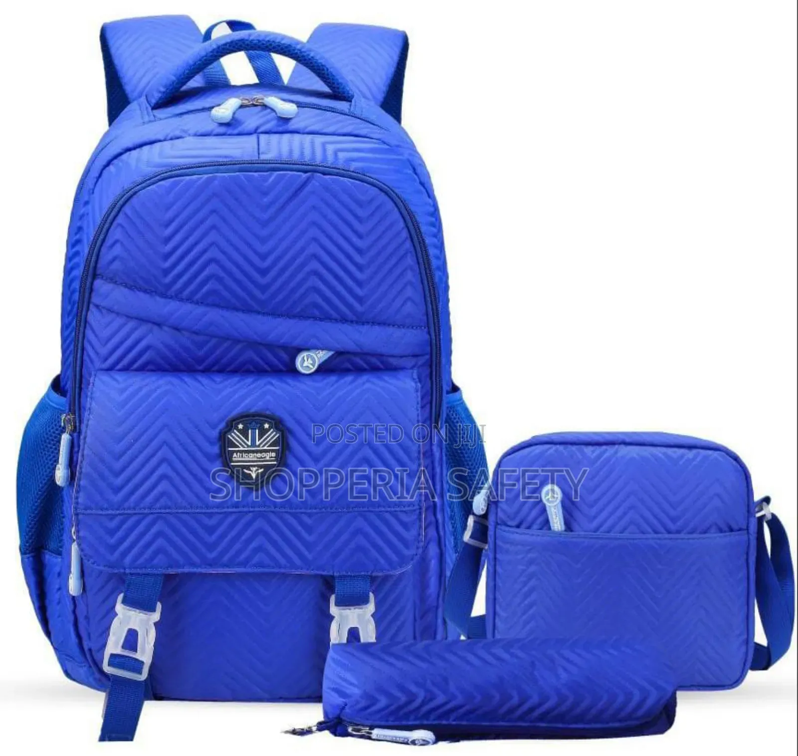 3in1 School Backpack- Chevron Patterned