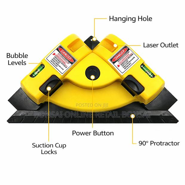 90° Laser Level Right Angle Tool for Tile Laying Alignment - thumbnail 3