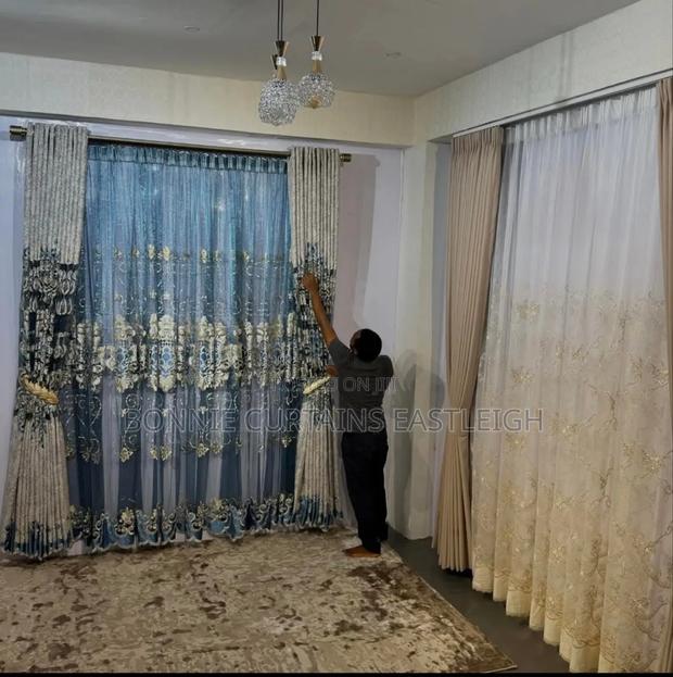 Blue Mixed With Gold Curtains Curtains - thumbnail 2