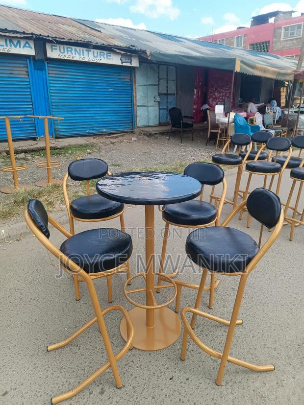 Bar Set, 4 Chairs and Table, With Gold Coated Frame  - thumbnail 2