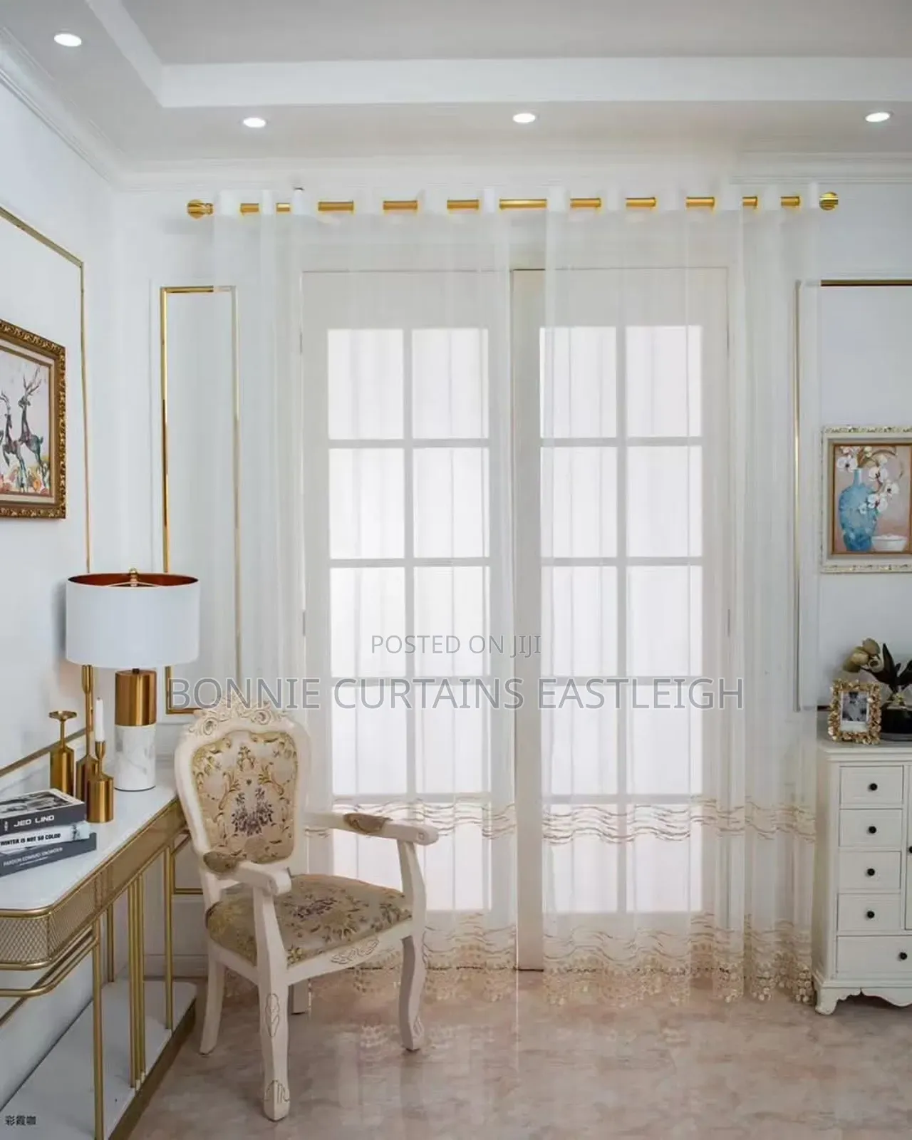 Gold Sheers With White for Living Rooms