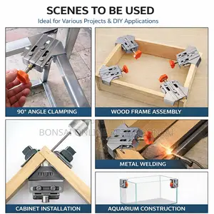 4pcs Stainless Steel 90° Right Clamps for Woodworking Corner Clamps