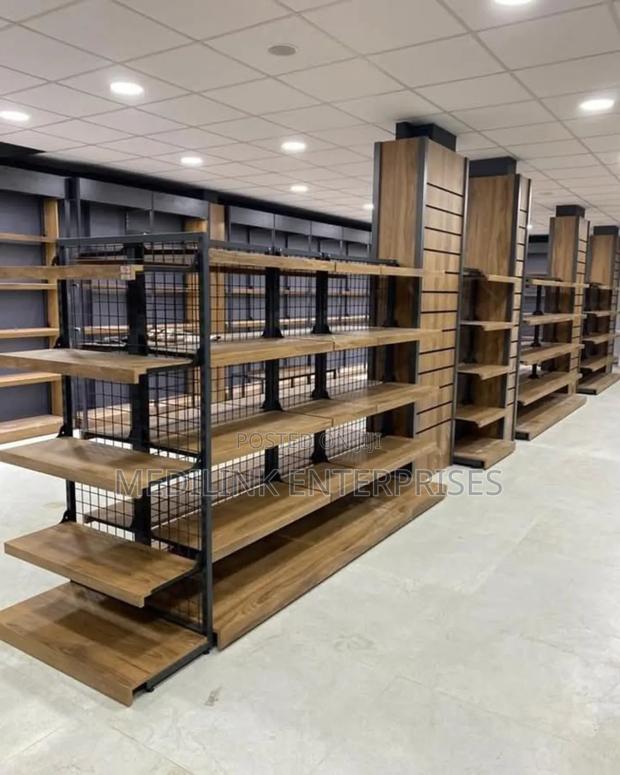 Wooden Metallic Commercial Shelving Unit