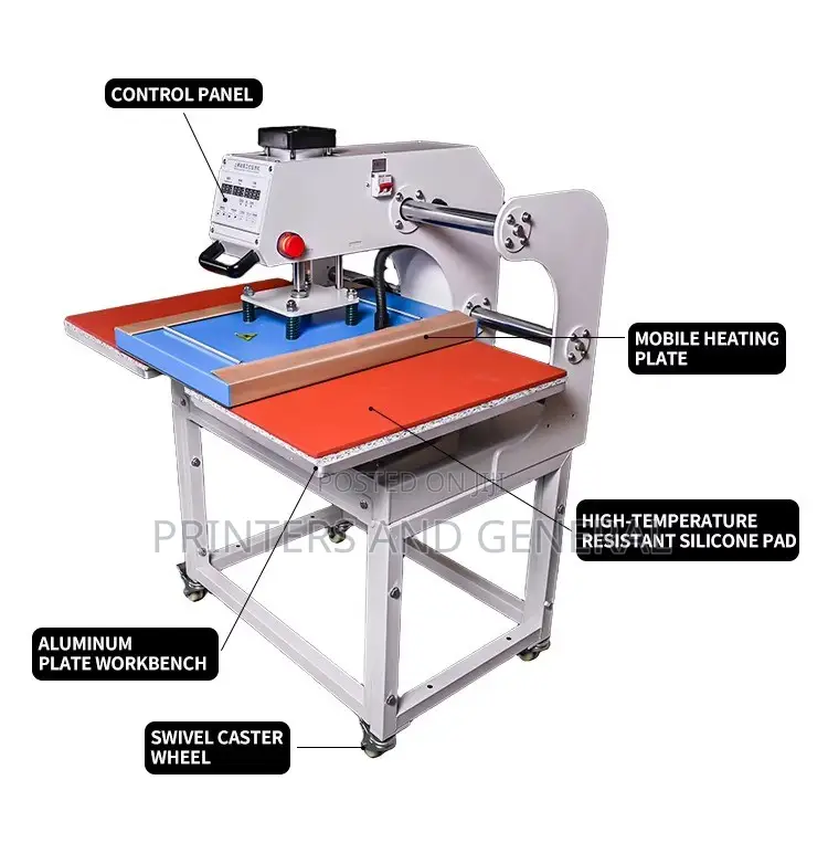 60x40cm Flatbed Double Station Pneumatic Heat Transfer