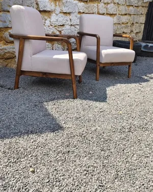 Scandinavian Fibre Made Walnut Wood Upholstered Armchairs