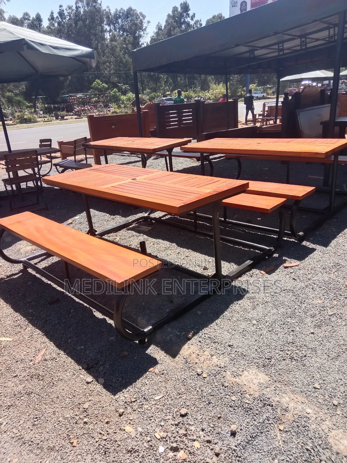Wooden Metallic Nora Outdoor Benches