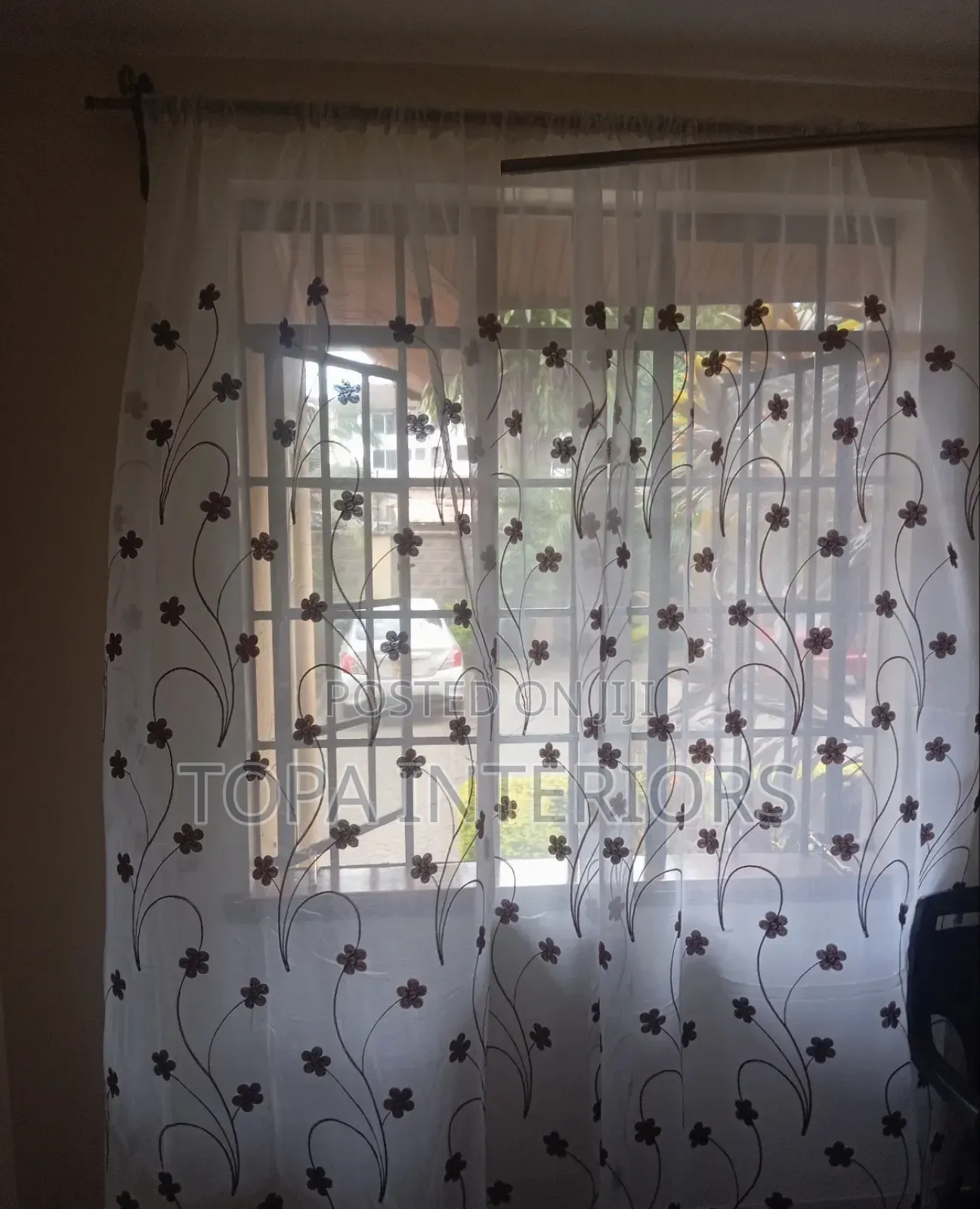 Window Decor Living Room Sheer Curtains With Flowers