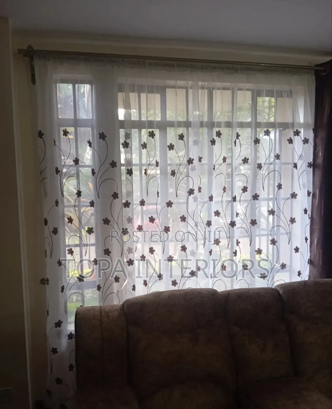 Flowered Living Room Sheer Curtains Wall Decor Sheers