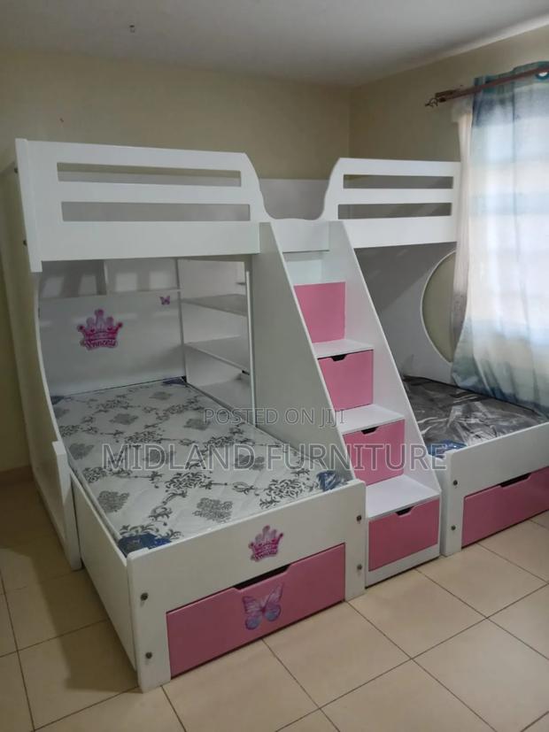 Princess Loft Bunk Bed With Storage Staircase - main view