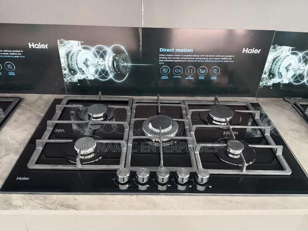 Haier 5-Burner Built-in Gas Hob - Black - main view