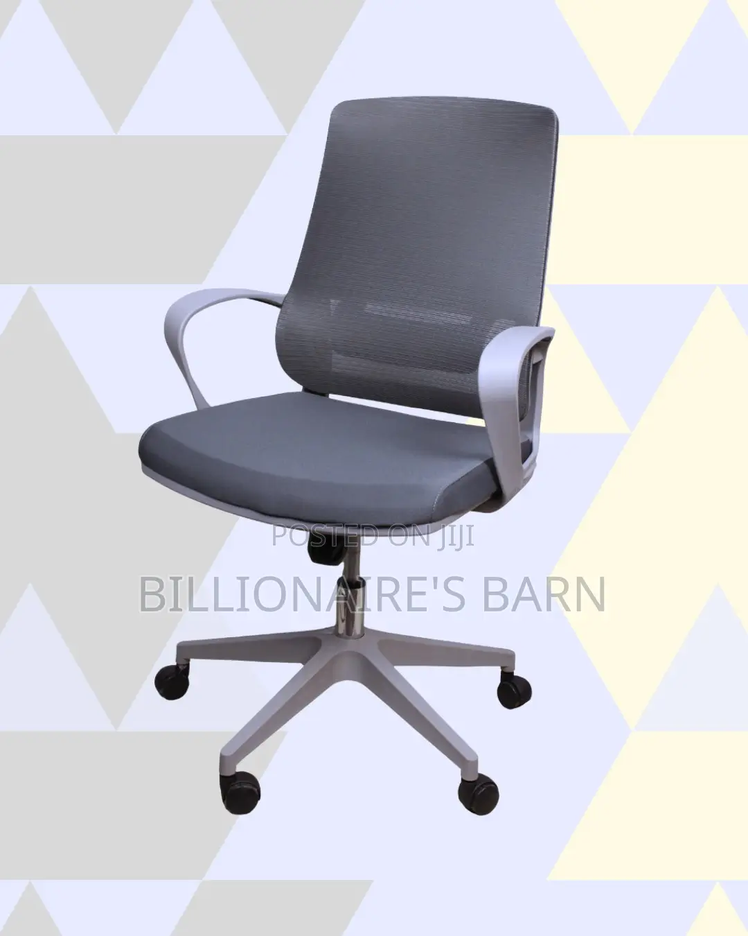Grey Mid-Back Chair | Posture-Friendly Build for Daily Productivity
