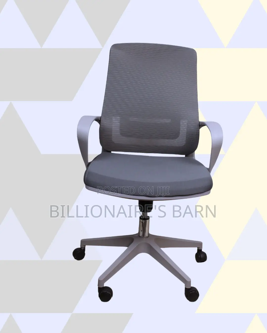 Grey Mid-Back Chair | Posture-Friendly Build for Daily Productivity