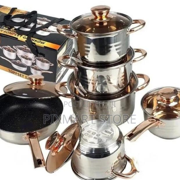 Engelberg 12pc Stainless Steel Induction Cookware Set Dishwasher Safe - main view