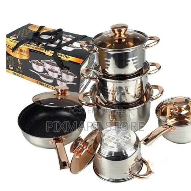 Engelberg 12-Piece Stainless Steel Cookware Set for Induction - main view