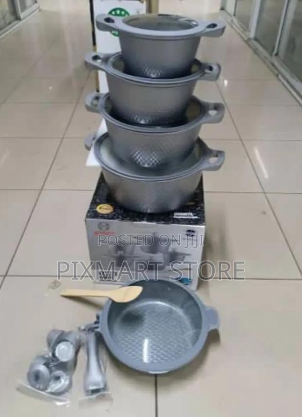 Premium Bosch 11pc Grey Cookware Set – German-Made With Silicone Cover - main view